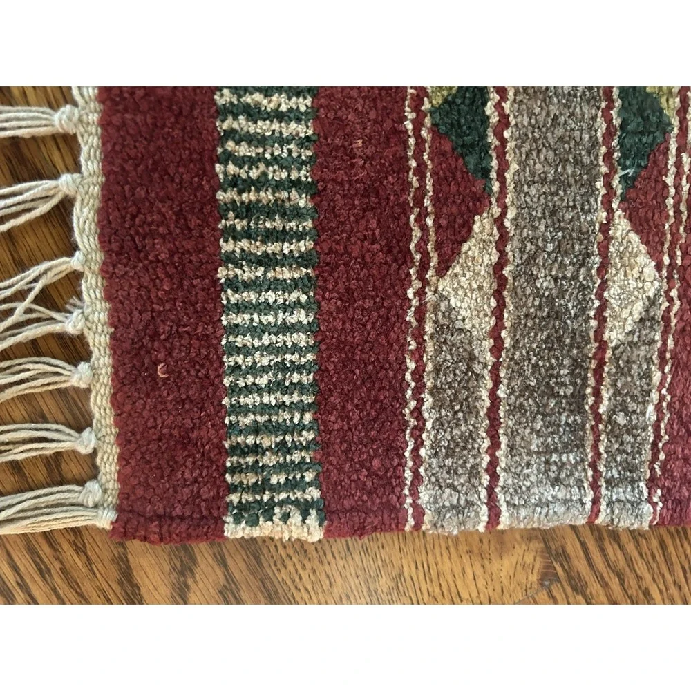 Vintage Soft Hand-Woven Geometric Tribal Pattern Rug 21x36 inches